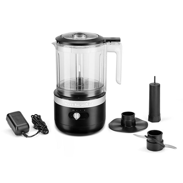 Hachoir électrique sans fil 2 vitesses 1,18 L noir réglisse 5KFCB519EBM Kitchenaid - Mathon - 1