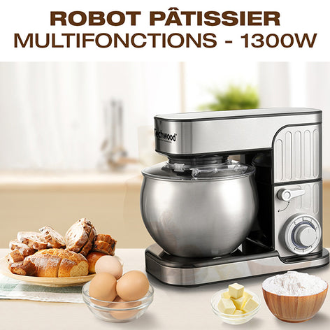 Robot pétrin TRO-1600 avec bol inox 6 L 1300 W Techwood - Mathon - 2