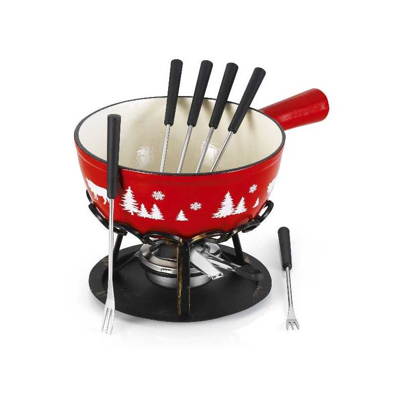 Set A Fondue Rouge Alpestre 24cm Table Et Cook - Dstrgarsaf-24 Table Et Cook - Mathon