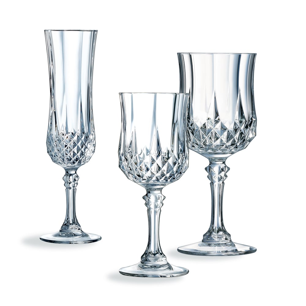 Ensemble 18 verres à pied Longchamp - Cristal d