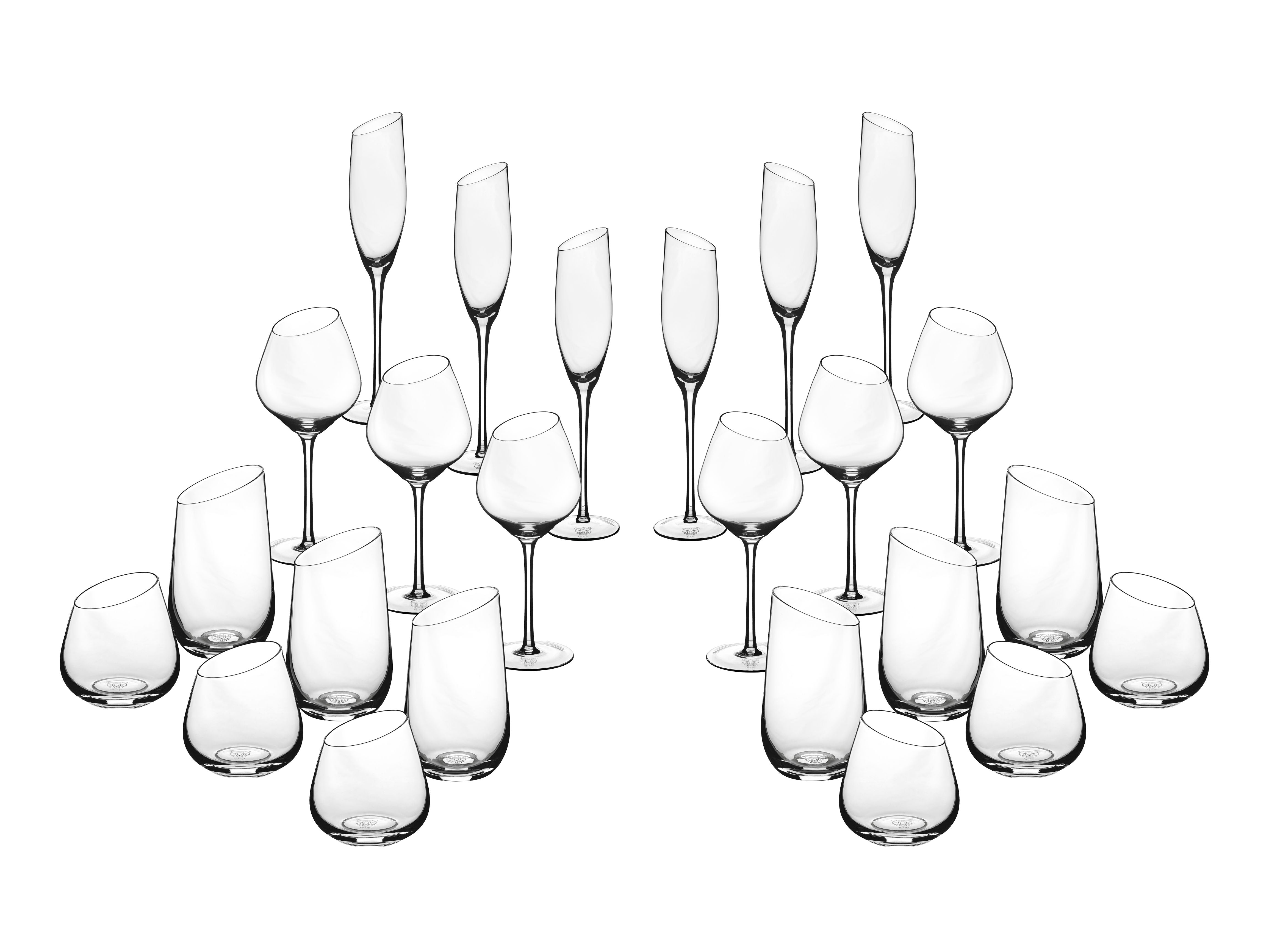 Lot de 24 set complet en cristallin (cristal sans plomb) transparent D Björn - Mathon - 1