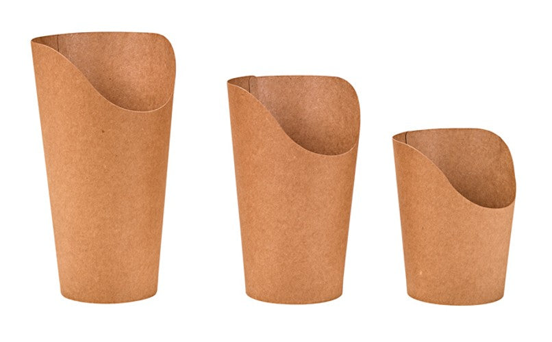 50Pcs - Gobelet snack carton brun   H133mm 325ml FirstPack - Mathon - 1