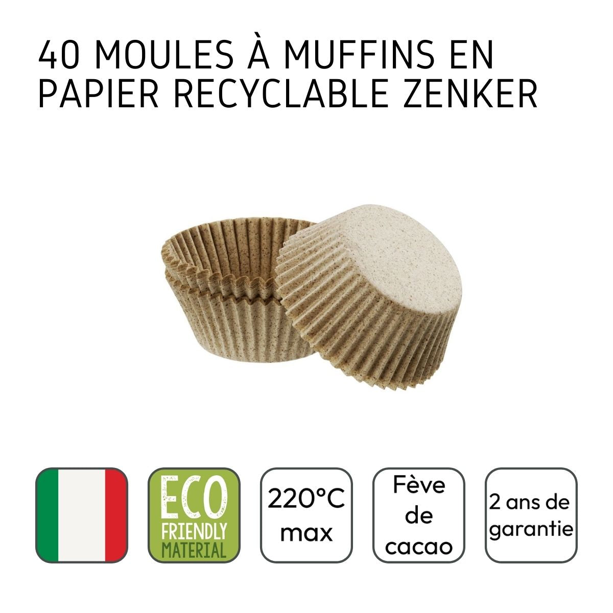Lot de 40 moules à muffins en papier 7 cm Zenker Smart Pastry Zenker - Mathon - 4