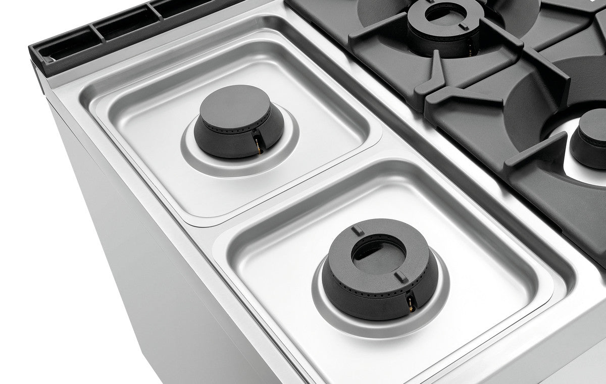 Fourneau à gaz 6 foyers 37.5 kw - soubassement ouvert - Bartscher - Mathon - 3