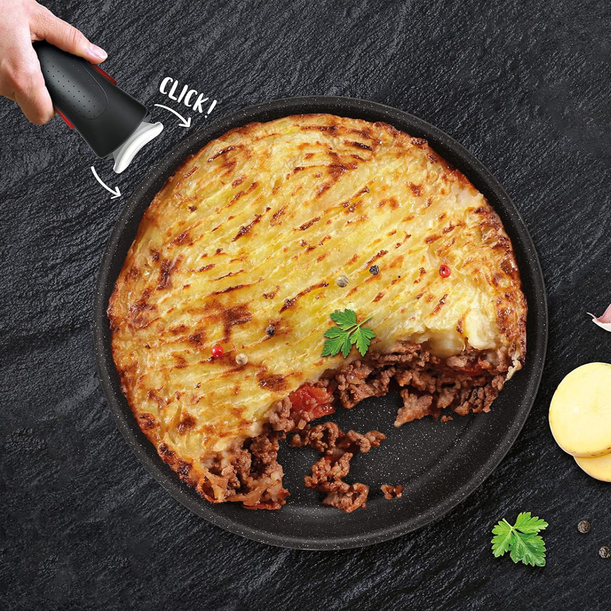 Set de 2 poêles 24 et 28cm avec poignée Ingenio Black Stone Tefal - Mathon - 4