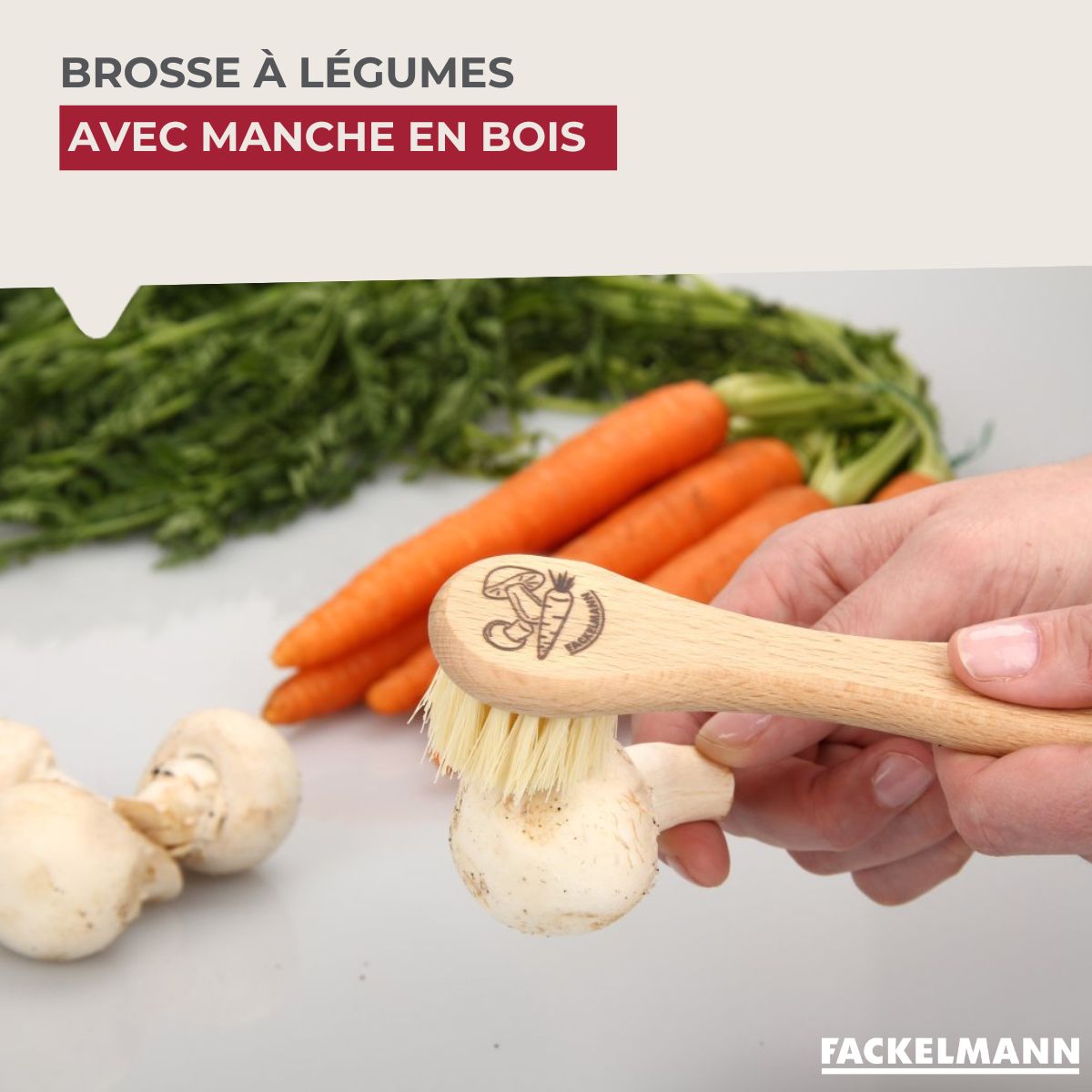 Brosse à légumes en bois  Wood Edition Fackelmann - Mathon - 2
