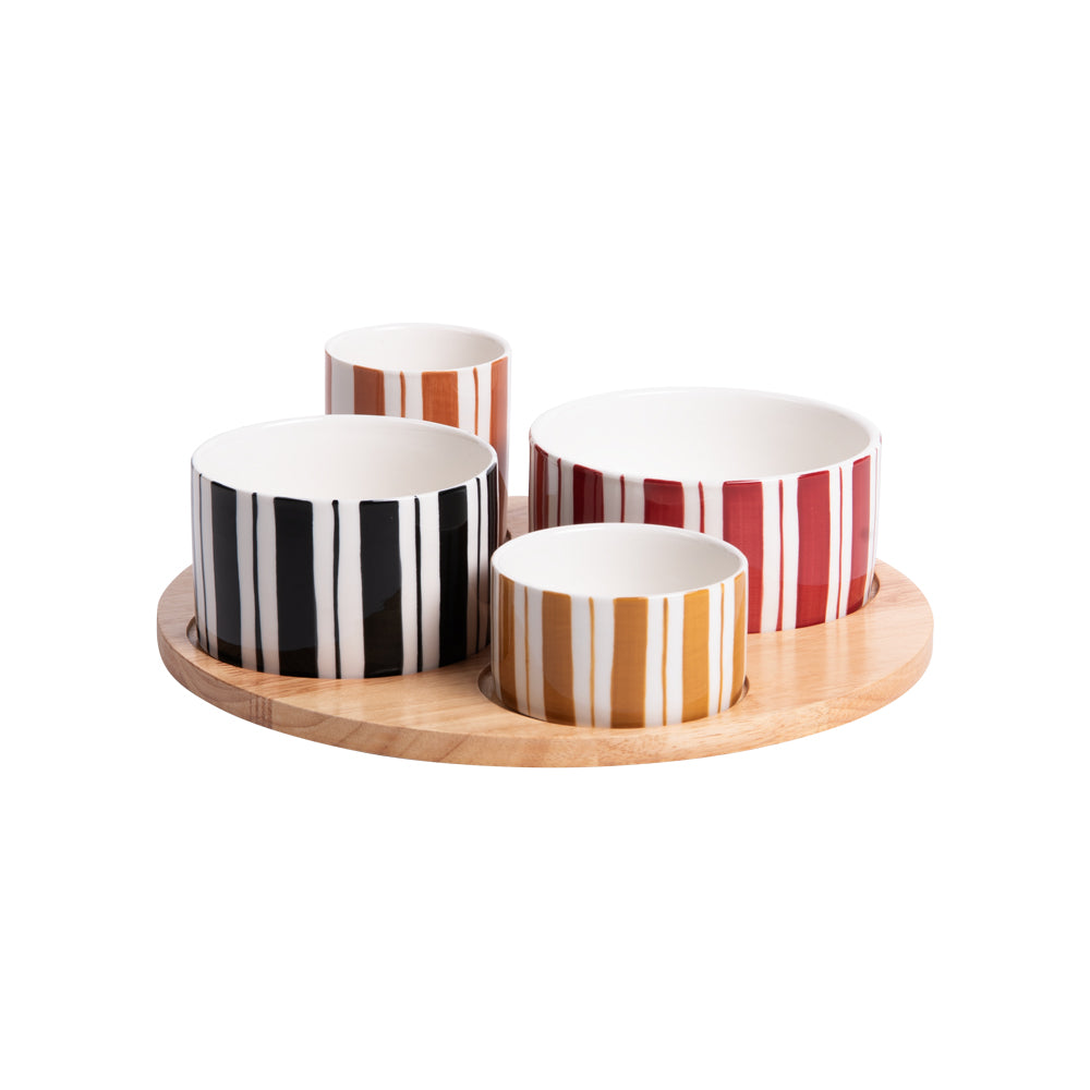 Service apéritif 4 pièces Singita 28,5 cm Table passion - Mathon - 1