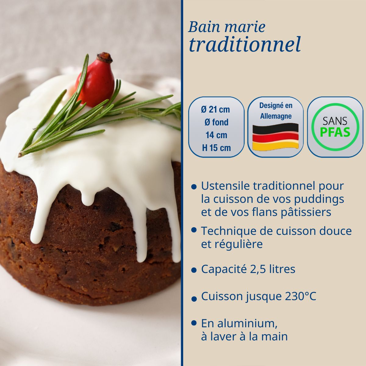 Ensemble de 2 Moules à bain marie 21 x 14 x 15 cm Dr. Oetker Classics Dr. Oetker - Mathon - 3