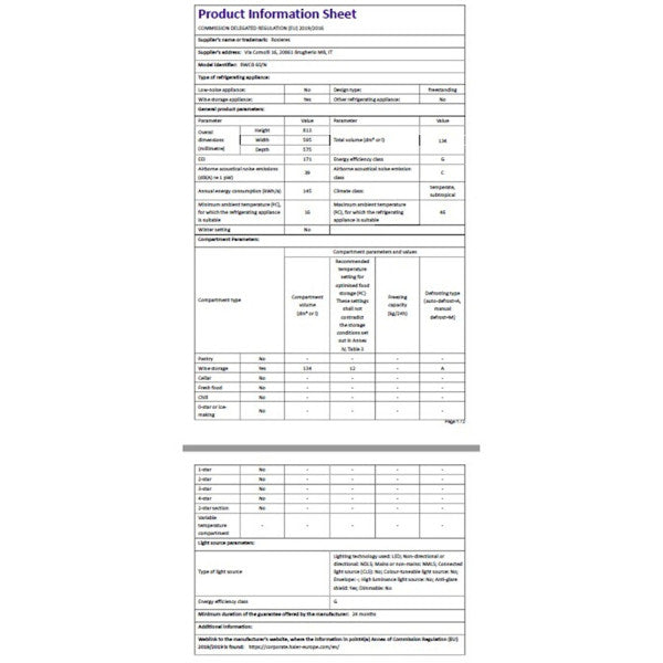 Cave De Service Rosieres Rwcb 60/n Rwcb 60/n - 60 Cm Rosiere - Mathon - 5