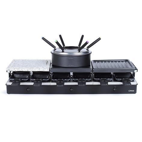 Appareil à raclette fondue 12 personnes 1650 W Livoo - Mathon - 1