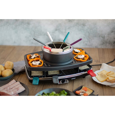 Set à raclette, gril et fondue 8 personnes 1100 W Livoo - Mathon - 2