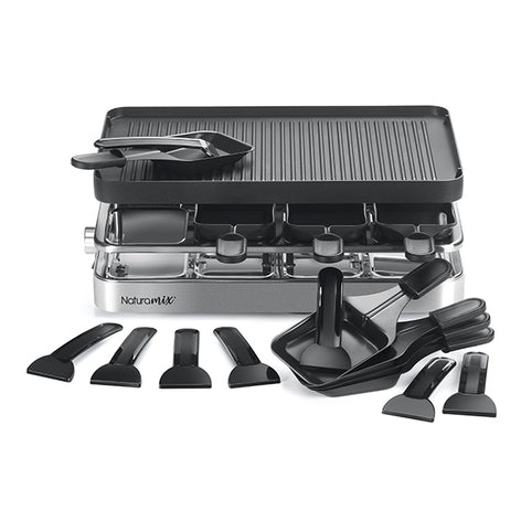 Appareil raclette-gril et crêpes électrique 8 poêlons 1200 W Naturamix - Mathon - 1