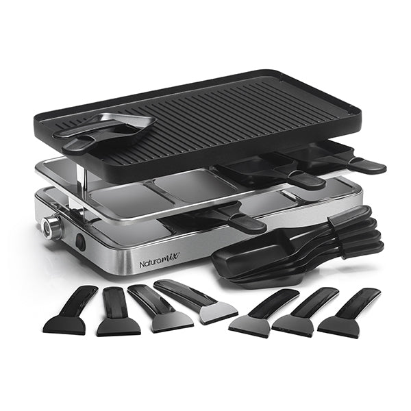 Appareil raclette-gril et crêpes électrique 8 poêlons 1200 W Naturamix - Mathon - 2