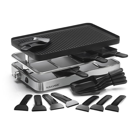 Appareil raclette-gril et crêpes électrique 8 poêlons 1200 W Naturamix - Mathon - 2