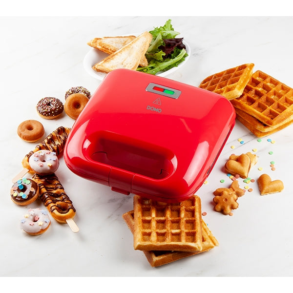 Gaufrier multifonctions 5 plaques 750 W Snack Party rouge Domo - Mathon - 3