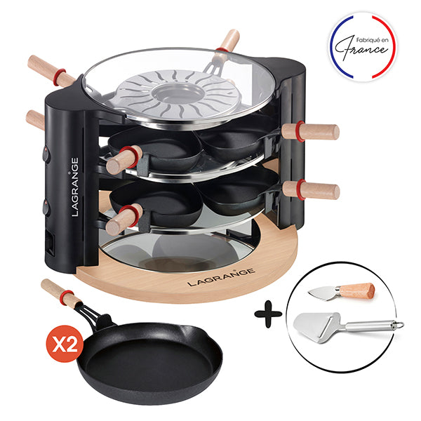 Raclette Evolution avec accessoires à fromage et deux grands poêlons Lagrange - Mathon - 1