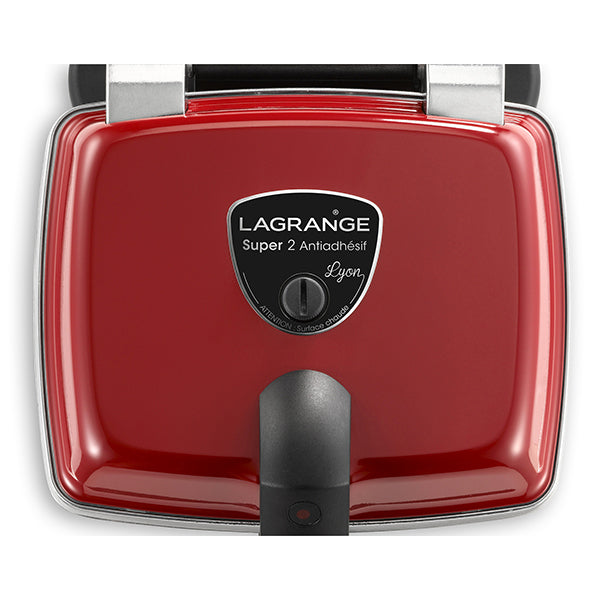 Gaufrier électrique 2 plaques Super 2 Antiadhésif rouge 1000 W Lagrange - Mathon - 6