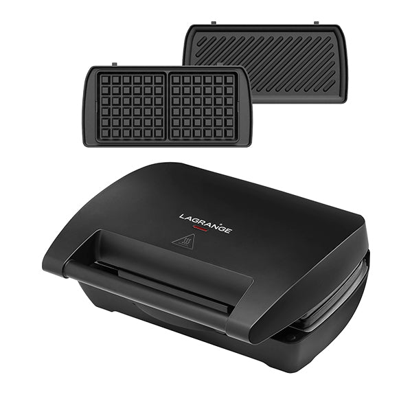 Gaufrier Mini Maxi panini et gaufres 900 W noir Lagrange - Mathon - 1
