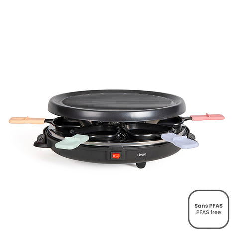 Appareil à raclette 6 personnes rond 800 W Livoo - Mathon - 1