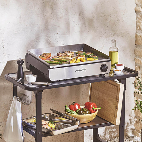 Plancha électrique Pro 50 noire et spatule en inox Lagrange - Mathon - 2