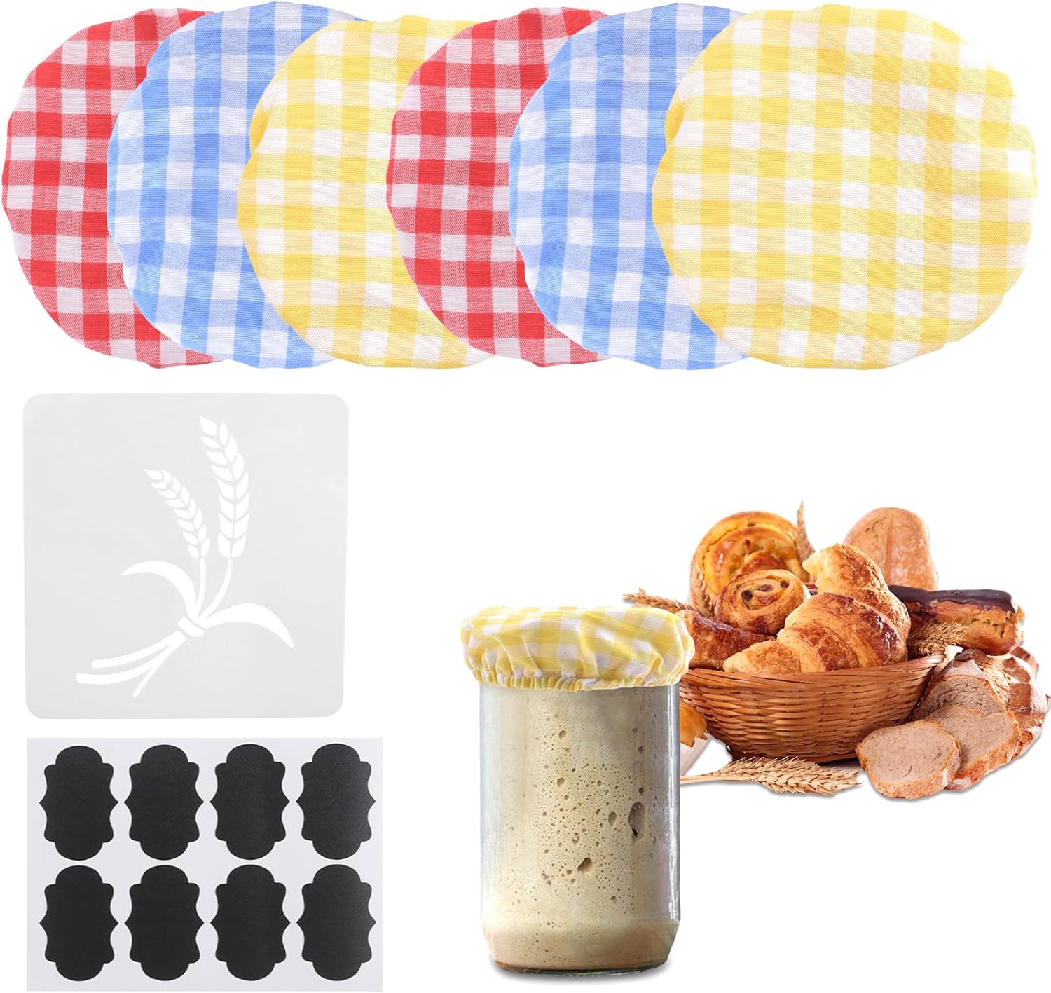 Lot 6 couvercles en tissu pour bols de fermentation Vendos85 - Mathon