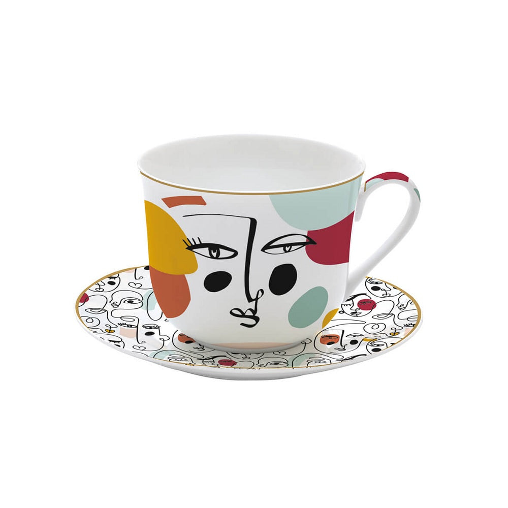 Coffret déjeuner en porcelaine Modernisme 40 cl easy life - Mathon - 1
