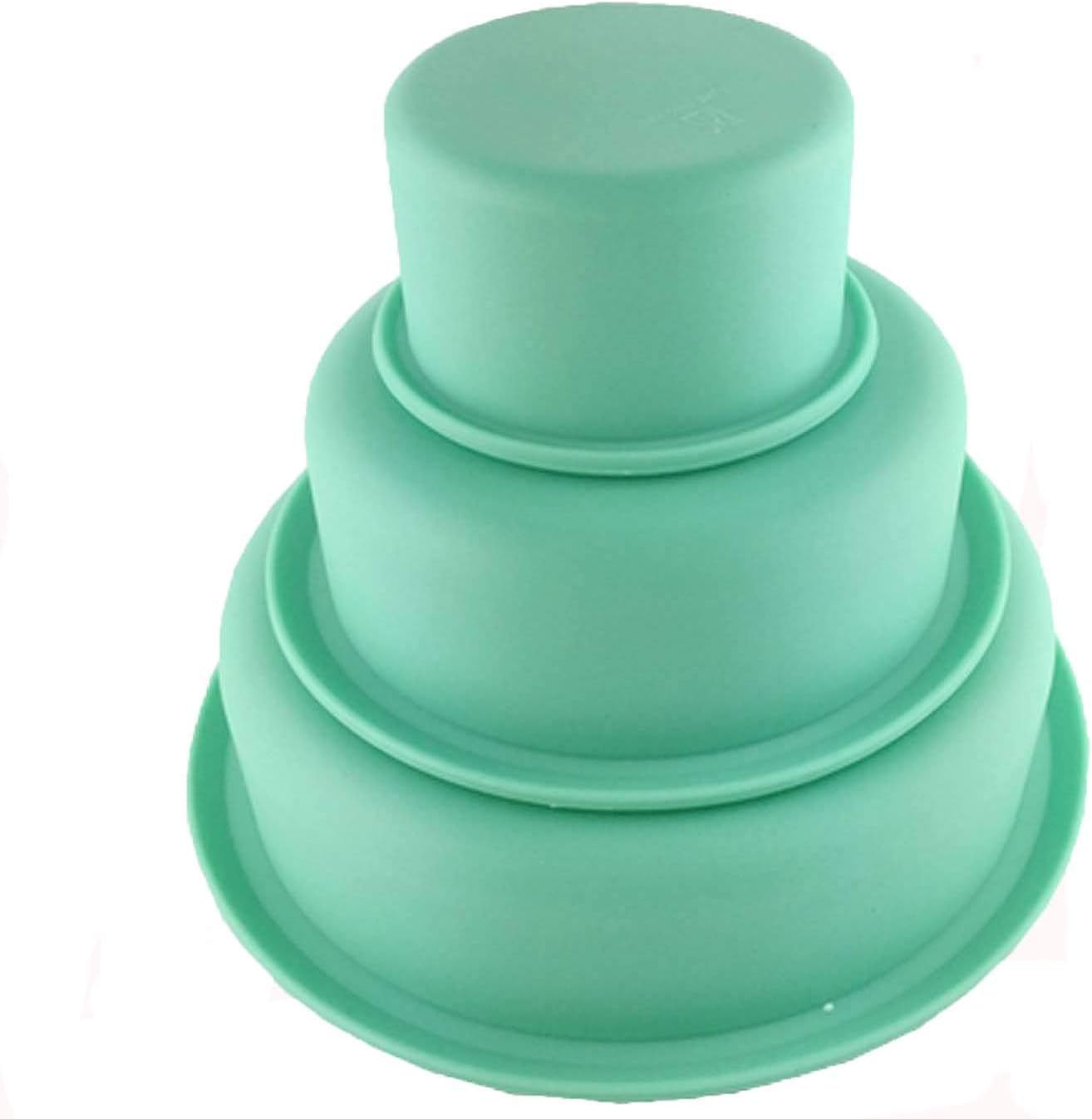 Lot de 3 moules à gâteau ronds en silicone pour gâteaux et tartes, Taille 7, 14 et 19 cm, Vert Vendos85 - Mathon