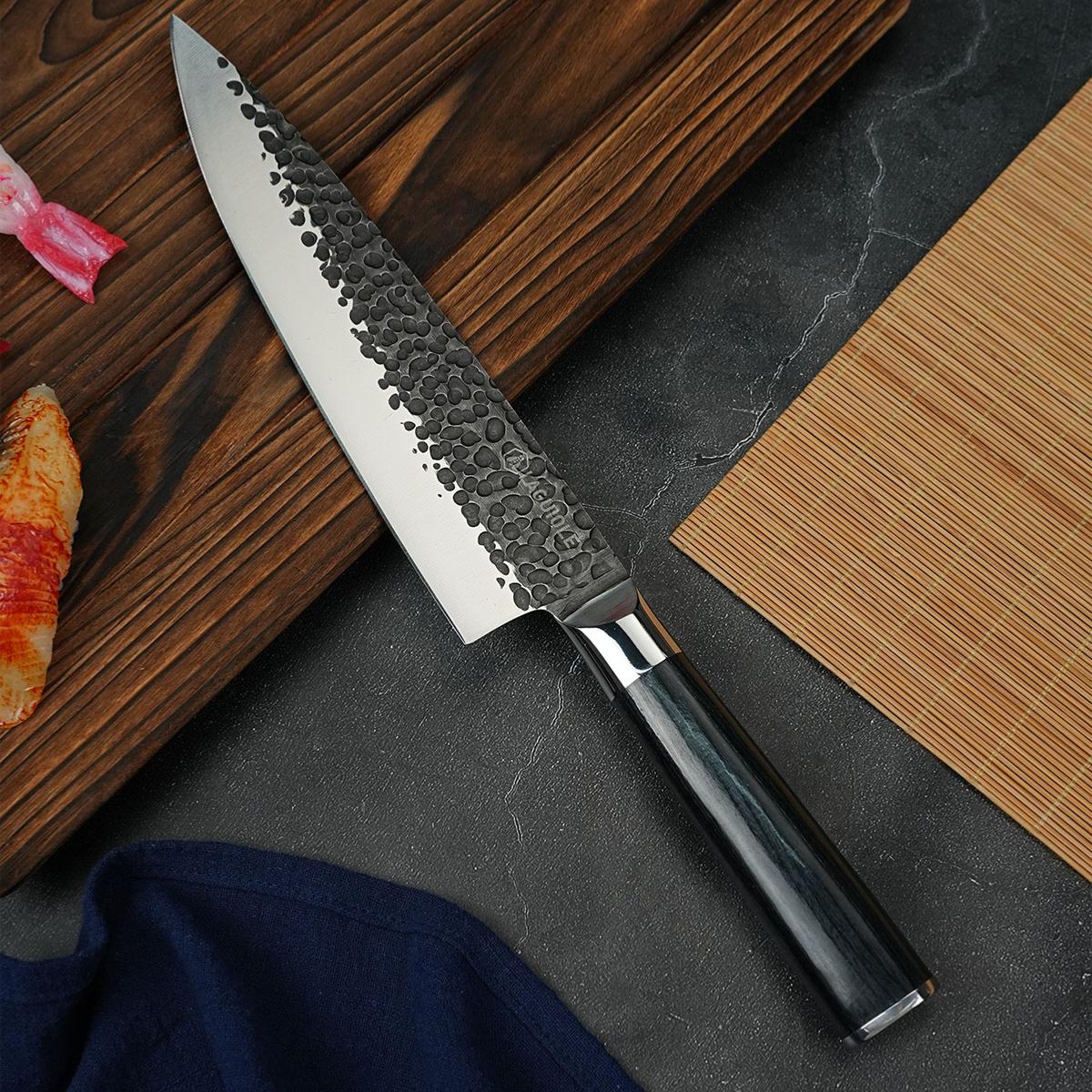 Couteau de chef noir 34cm avec étui - "Sen" Laguiole Cuisson - Mathon - 4