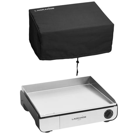 Lot plancha électrique Pro 50 noire avec spatule en inox et sa housse de protection Lagrange - Mathon - 1