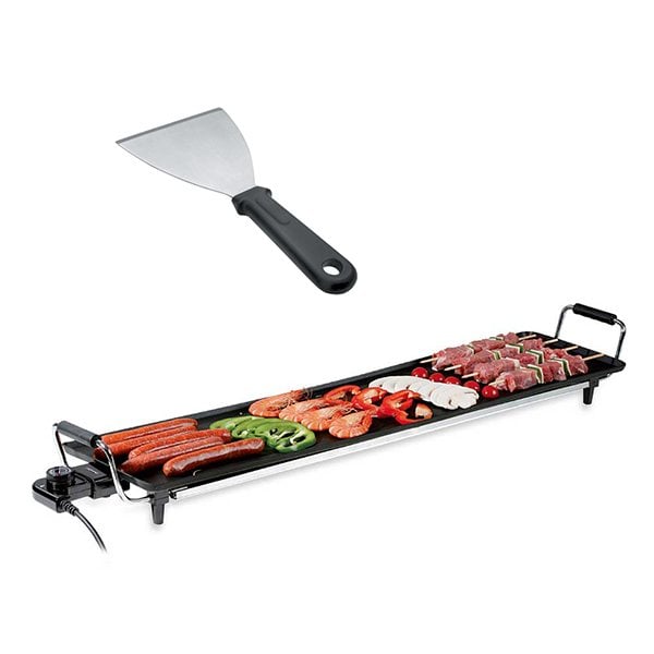 Lot Plancha Teppan Yaki 90 cm + Spatule droite en inox - Mathon