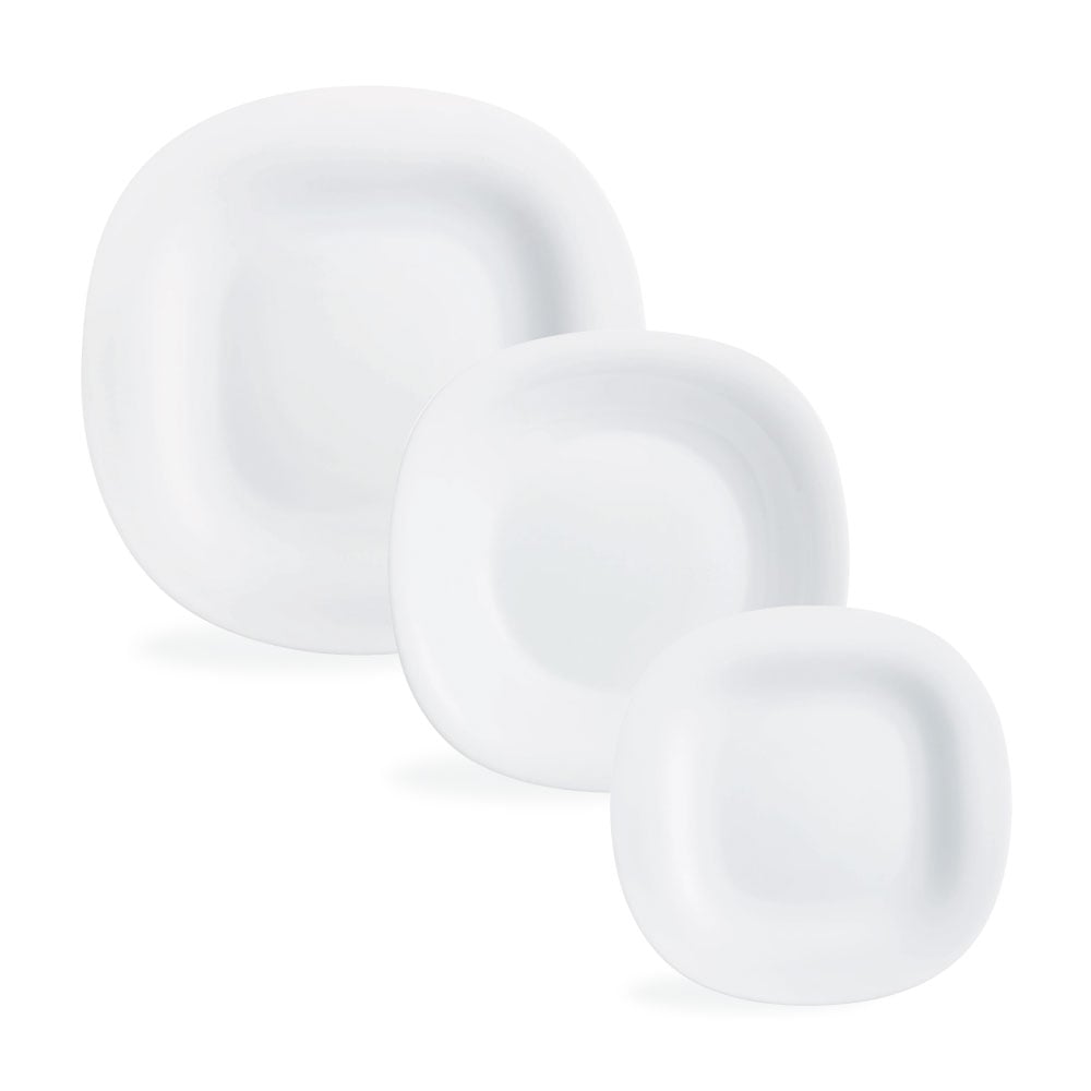 Service de table 18 pièces Carine blanc - Luminarc - Opale trempé extra résistant Luminarc - Mathon - 1