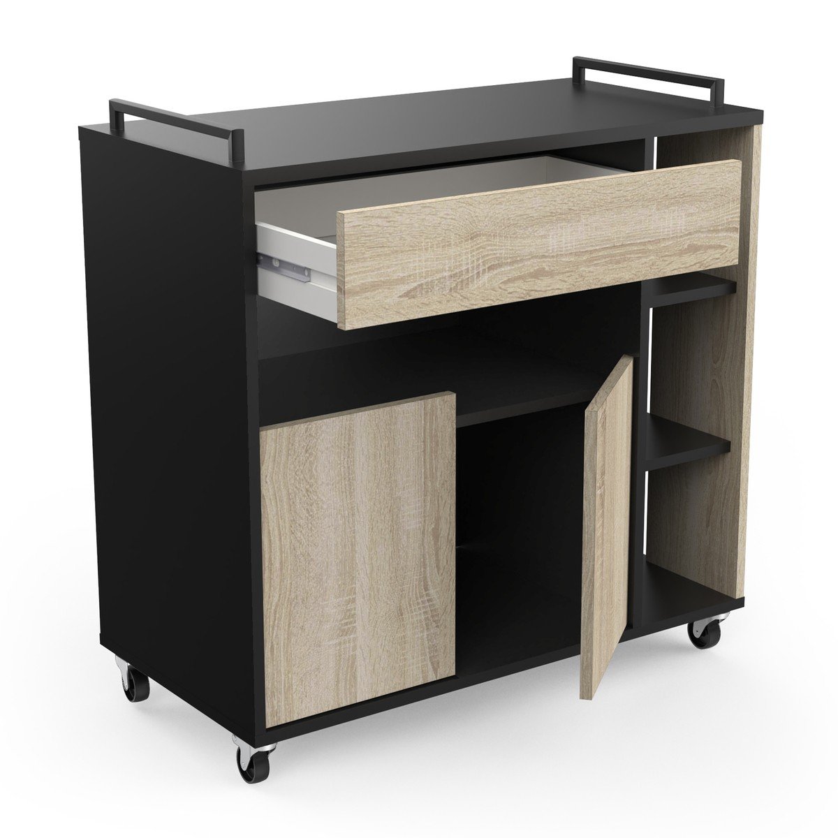 Desserte 2 portes, 4 niches et 1 tablette H79 cm - INDUS Calicosy - Mathon - 4