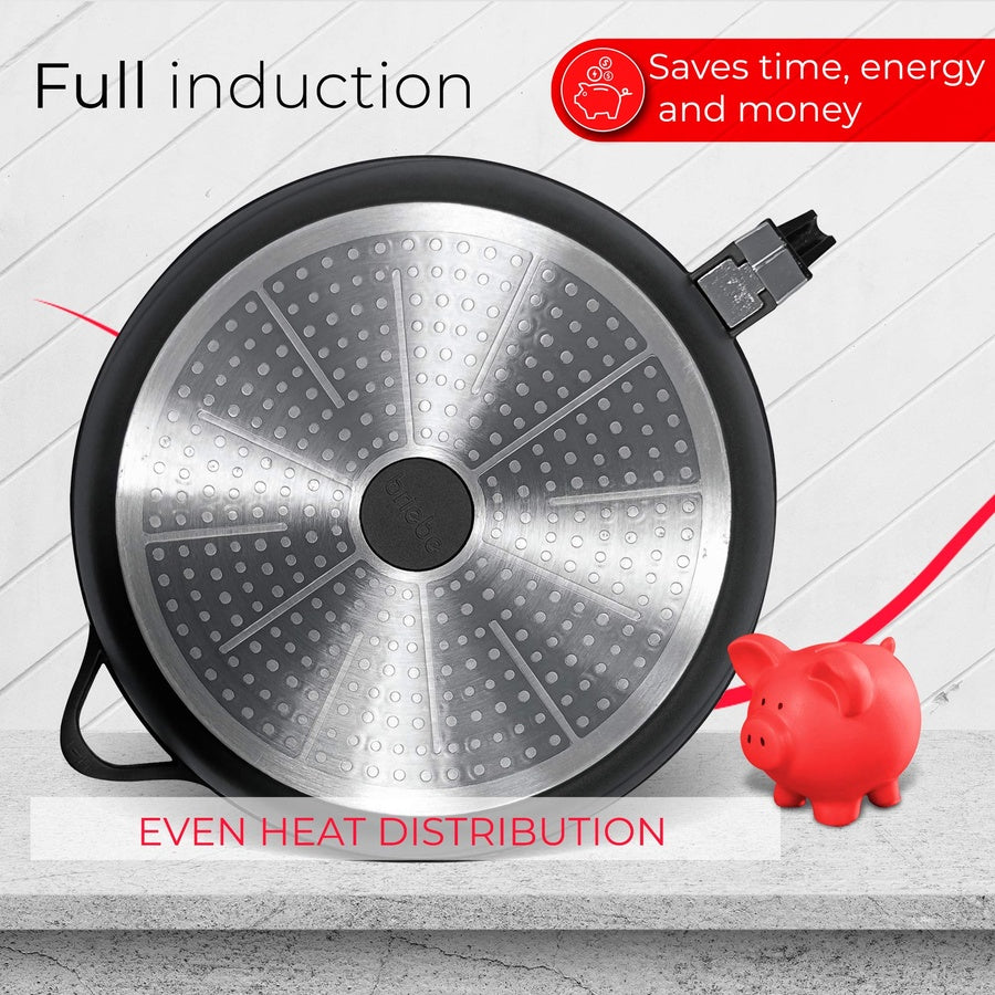 Batterie de Cuisine Induction 10 Pièces Aluminium Fonte 3 Casseroles 2 Poêles  Noir MGK1819 - Mathon - 7