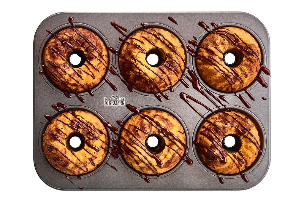 Plaque de Cuisson 6 Cakes en acier carbone, Easy baking, 35x27xH5 cm Birkmann - Mathon - 1