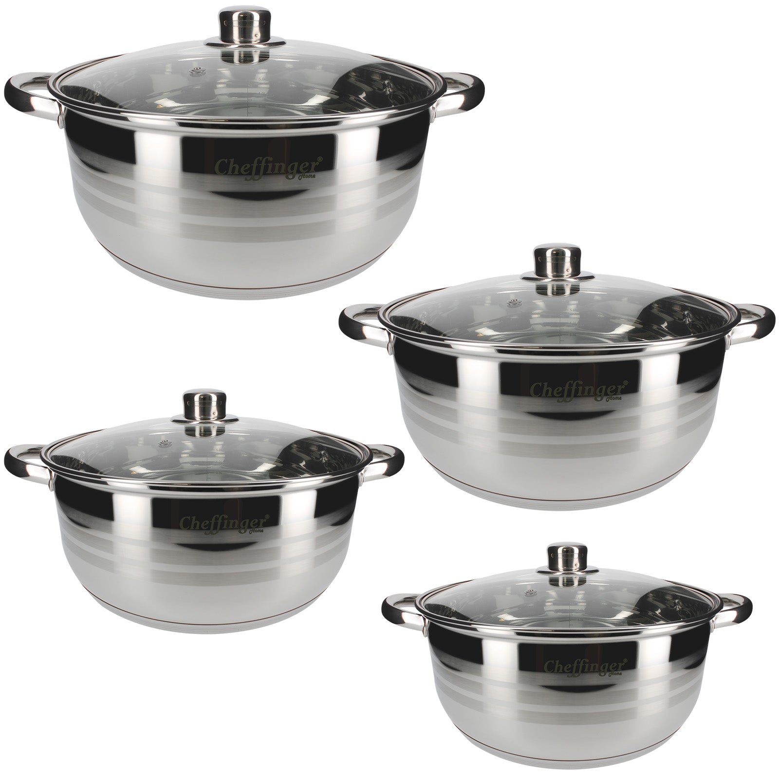 Ensemble de 4 Marmite Inox Cheffinger - Mathon - 1