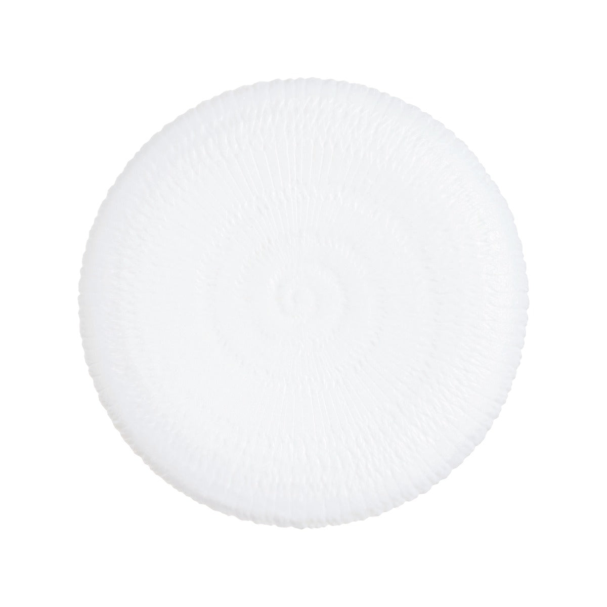 Assiette plate blanche 26cm Ammonite  - Verre opale extra résistant Luminarc - Mathon - 1