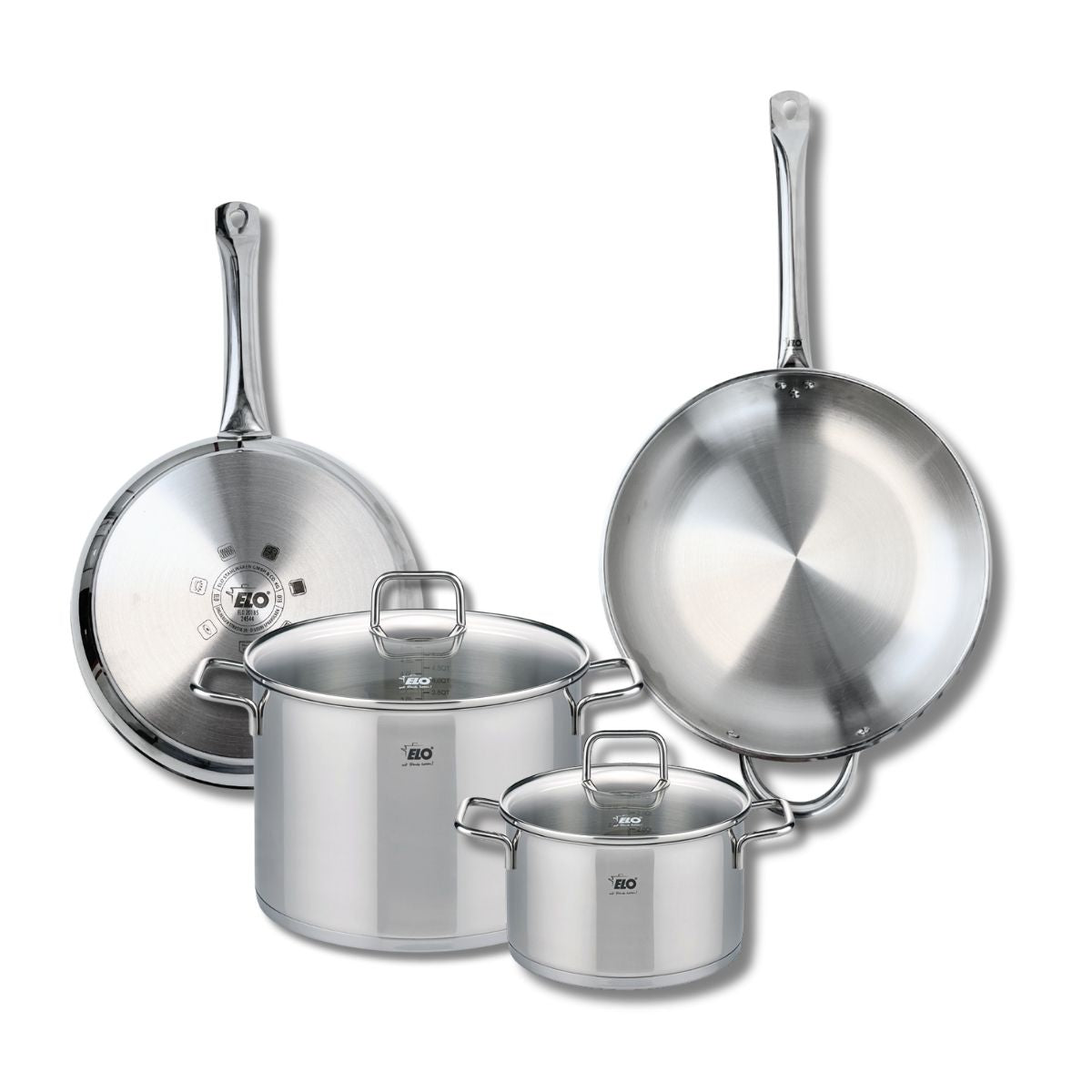 Ensemble de 2 Poêles de cuisson 28 et 32 cm et 2 faitouts 20 et 26 cm  Profi Citrin Elo - Mathon - 1
