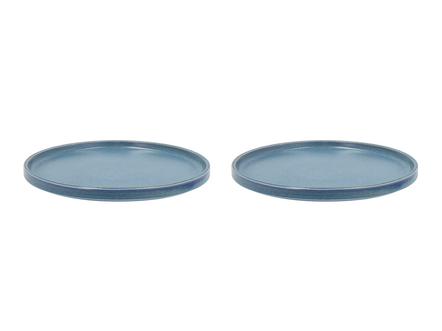 Set de 2 assiettes plates FJORD en porcelaine Bleu Villa Collection - Mathon - 1