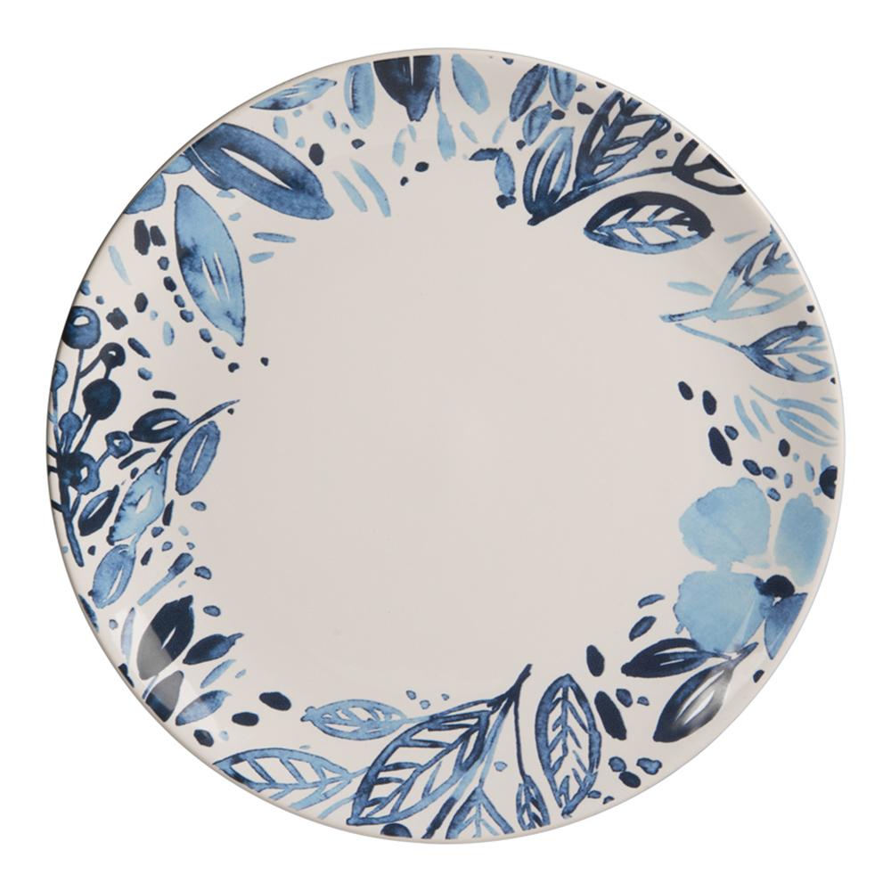 Assiette plate Jardin bleu 27 cm (lot de 6) Trend