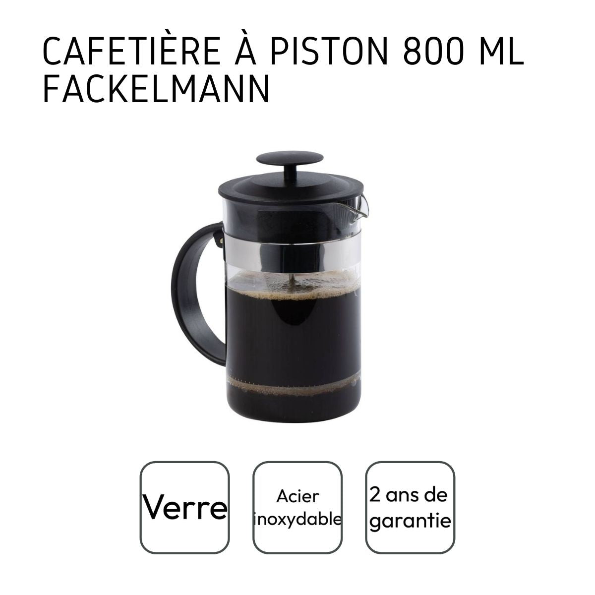 Cafetière italienne à piston 800 ml Fackelmann - Mathon - 4