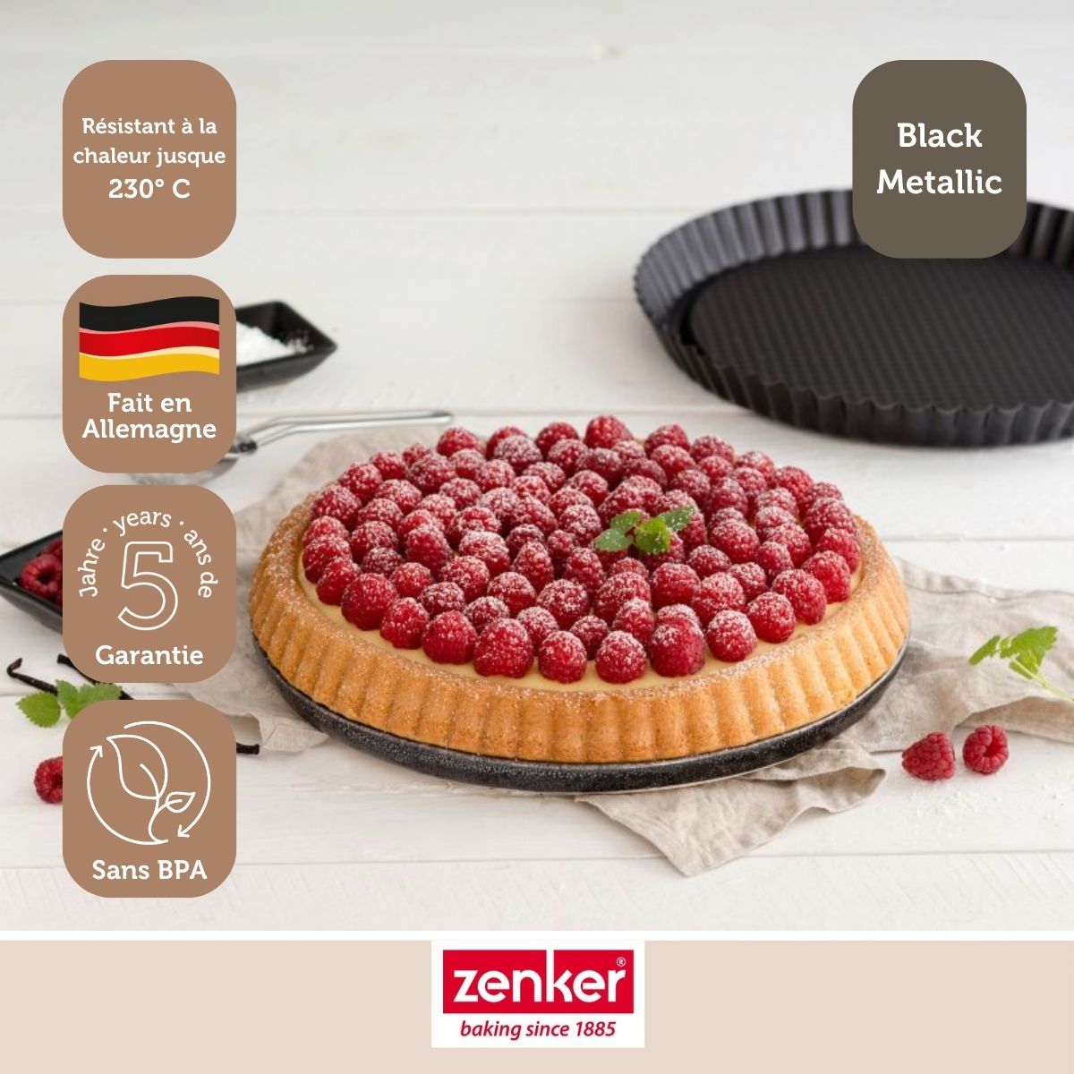Moule à tarte renversée 28 cm Zenker Black Metallic Zenker - Mathon - 5