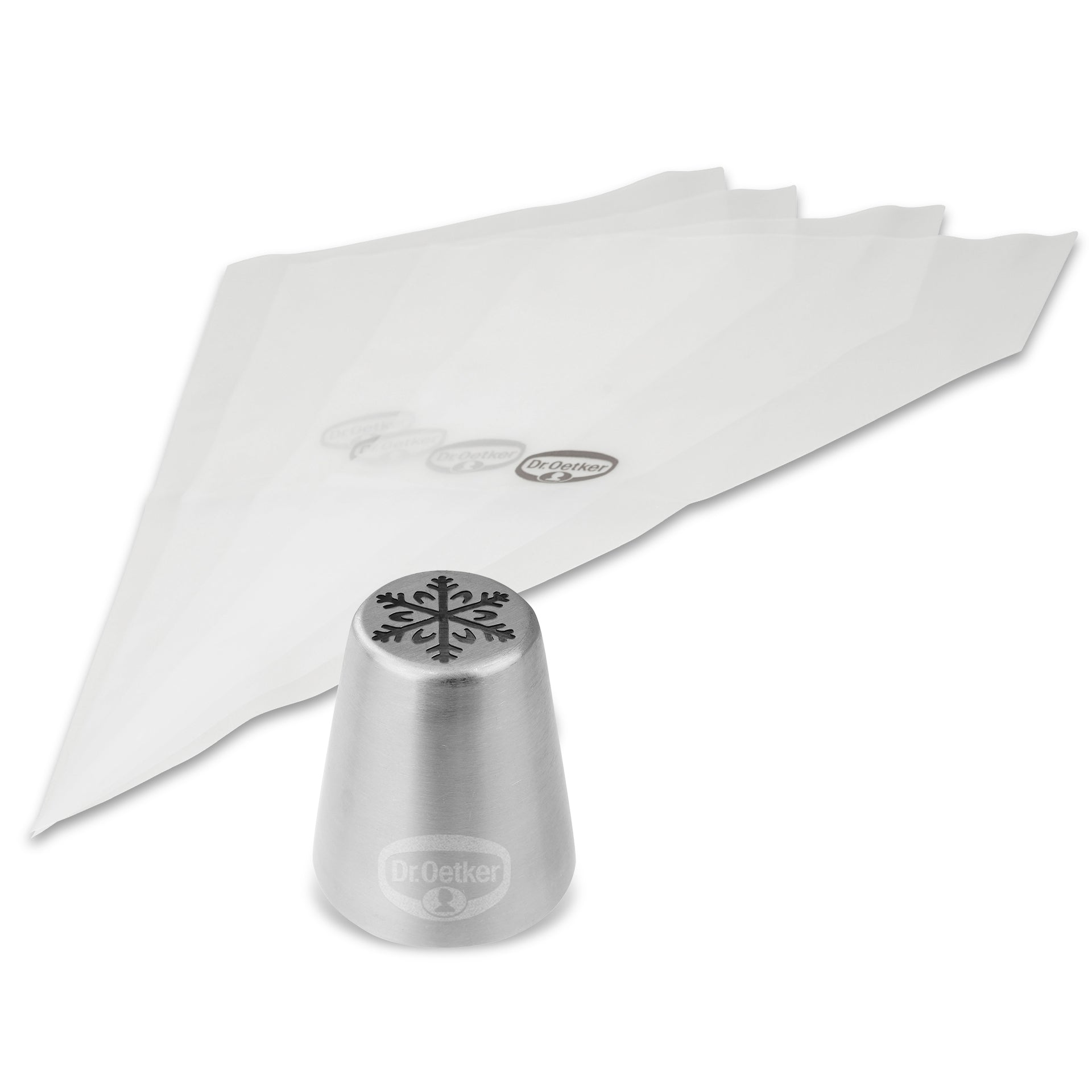 Lot de 4 poches à douille et embout flocon de neige en inox  Baker Edition Dr. Oetker - Mathon - 1