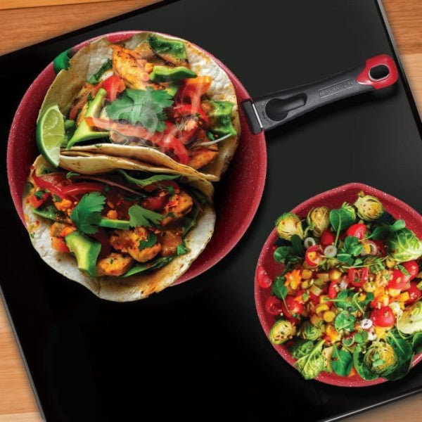 Batterie de cuisine avec manche amovible 10 pièces Rouge Arthur Martin AMR41 Arthur Martin - Mathon - 5