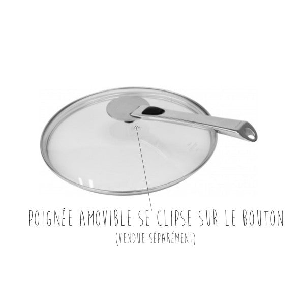 Couvercle verre Cristel Platine 26 cm Cristel - Mathon - 2