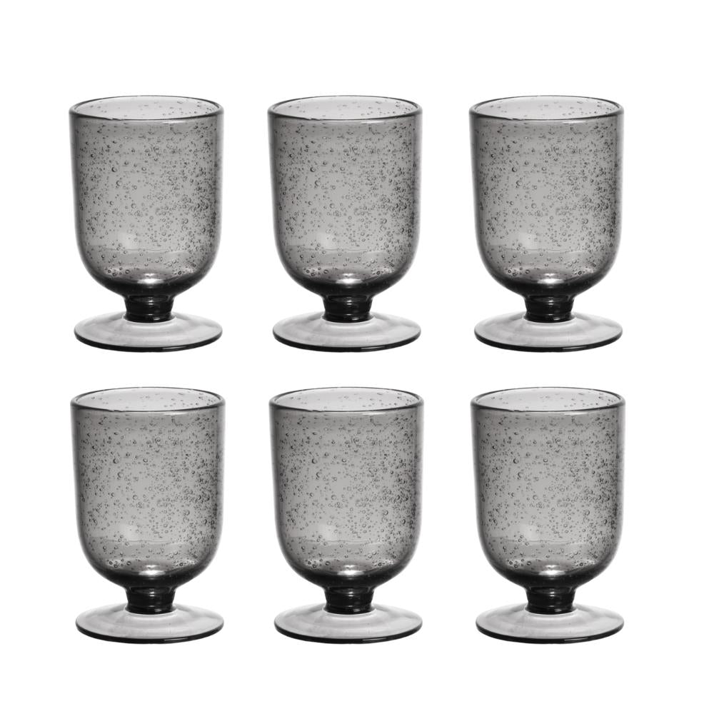 Verre à pied Gordes Bullé 25 cl gris (lot de 6) Table passion - Mathon - 1