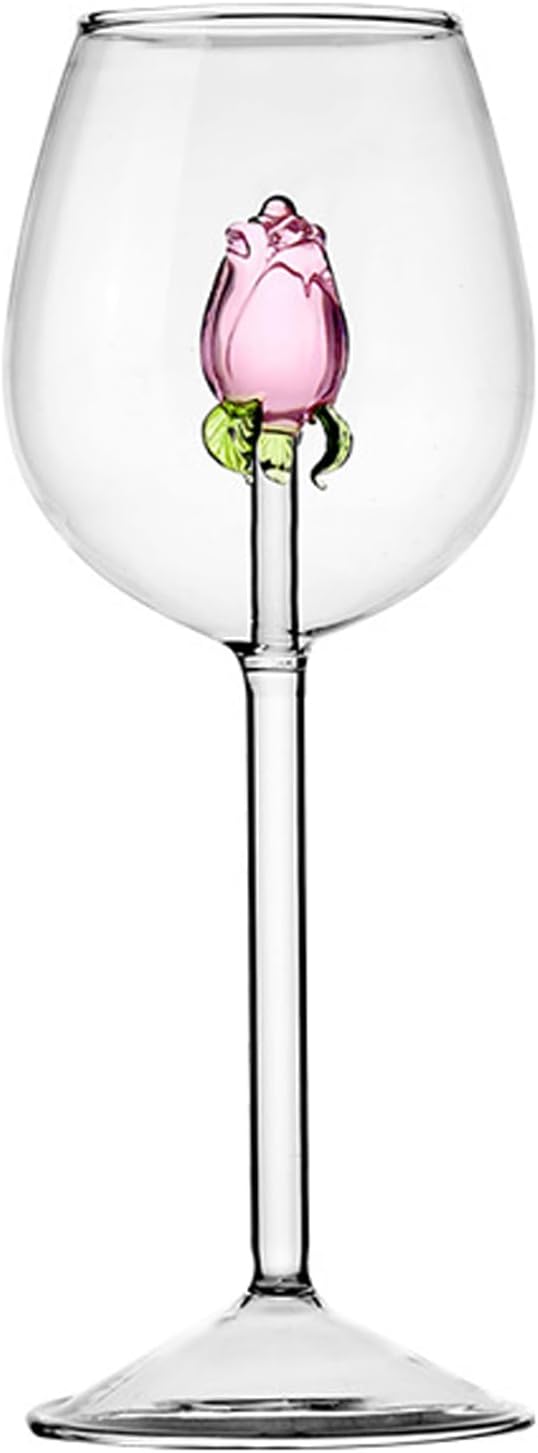 Verre à vin 3D Rose – 300 ml, design élégant et cadeau Vendos85 - Mathon