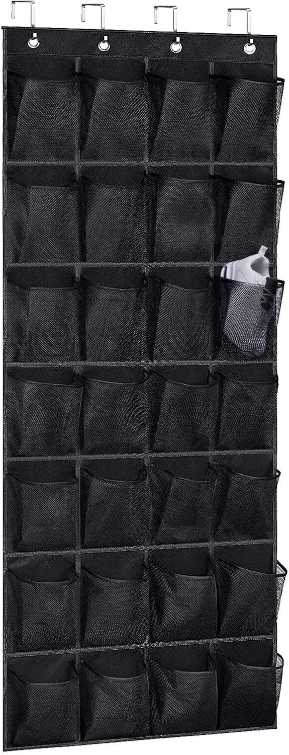 Rangement Chaussures Suspendu avec 28 Grandes Poches noir Vendos85 - Mathon
