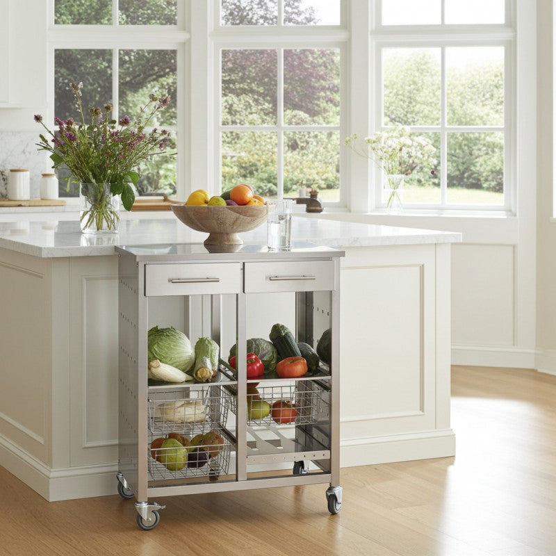 Grande desserte de cuisine malmö inox – élégance inox, capacité xxl et mobilité professionnelle Don Hierro - Mathon - 2