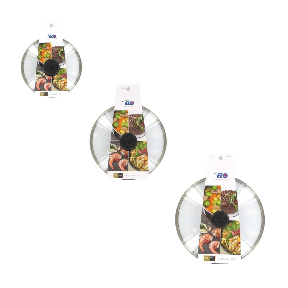 Set de 3 couvercles de cuisson en verre 20 cm 24 cm et 28 cm Elo - Mathon - 5