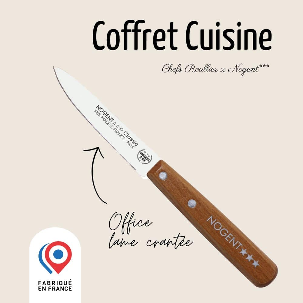 Coffret cuisine 4 couteaux cerisier des bois Nogent - Mathon - 5